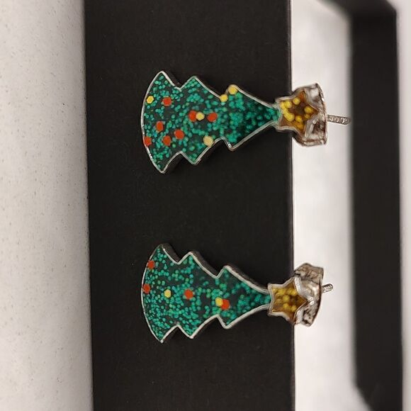 Glitter Christmas Earrings  - Picture 1 of 2